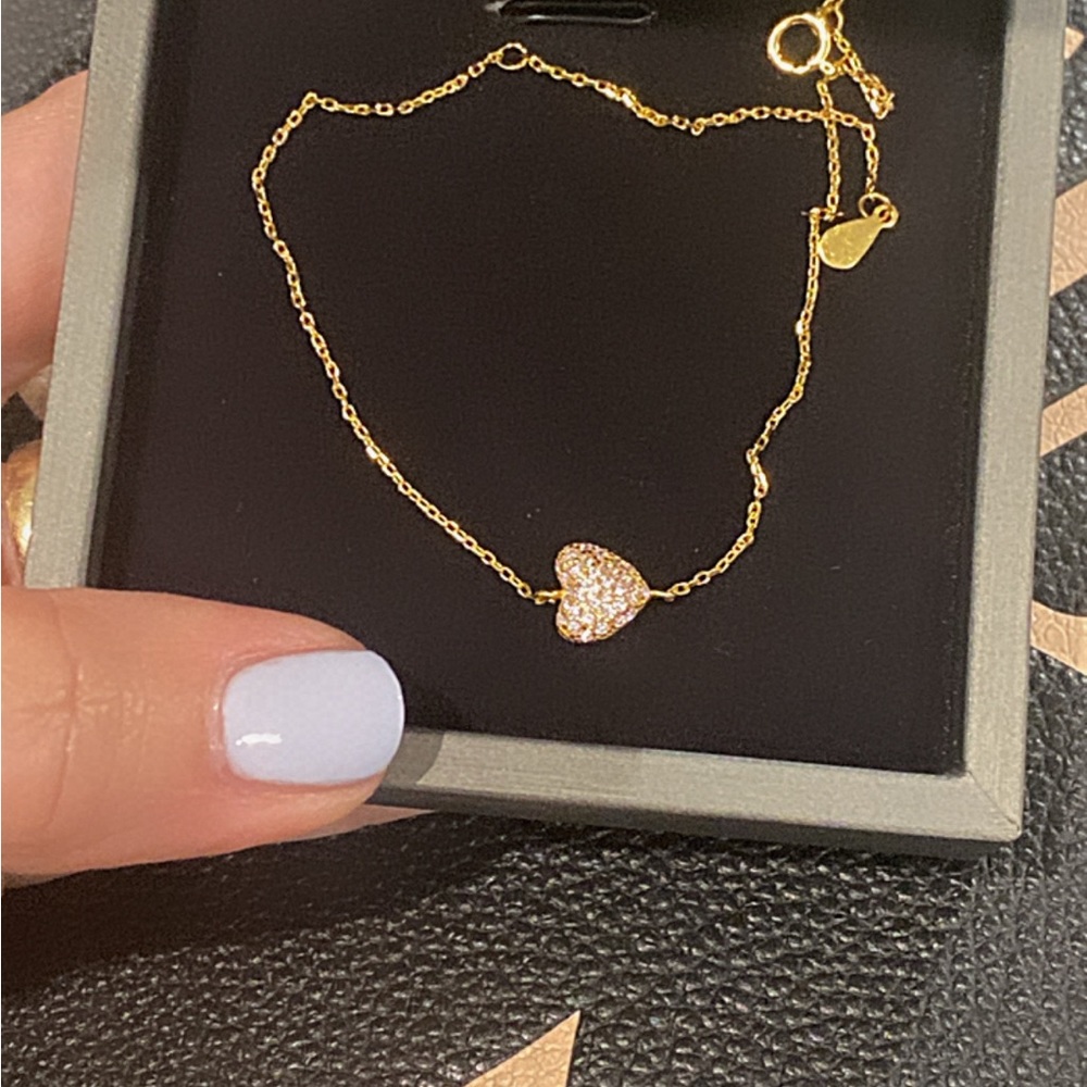 Zircon Heart Sterling Silver Bracelet